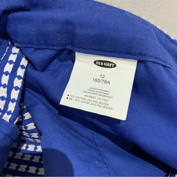 Old Navy Cotton Poly Blend Polka Dot Pattern Shorts, Blue White Size 12 - Picture 6 of 10